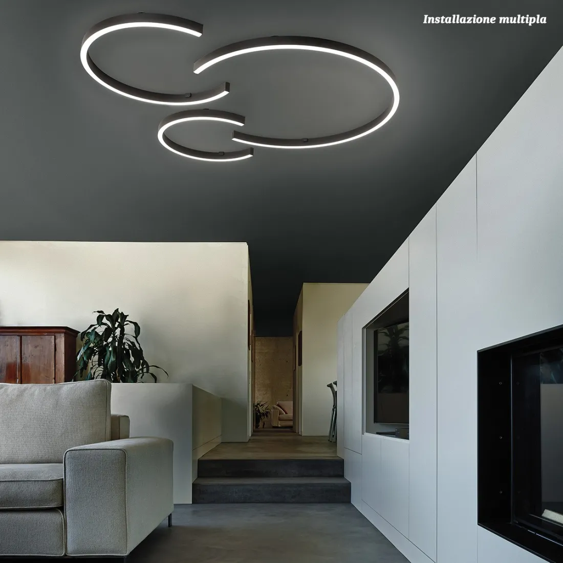 Plafonnier LED moderne Fratelli Braga HUG 2159 TR50