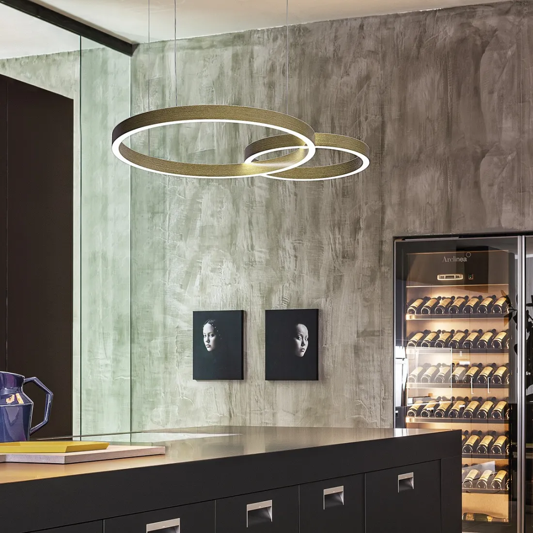 Einstrahliger LED-Kronleuchter Fratelli Braga LOOP 2128 S60 40 1