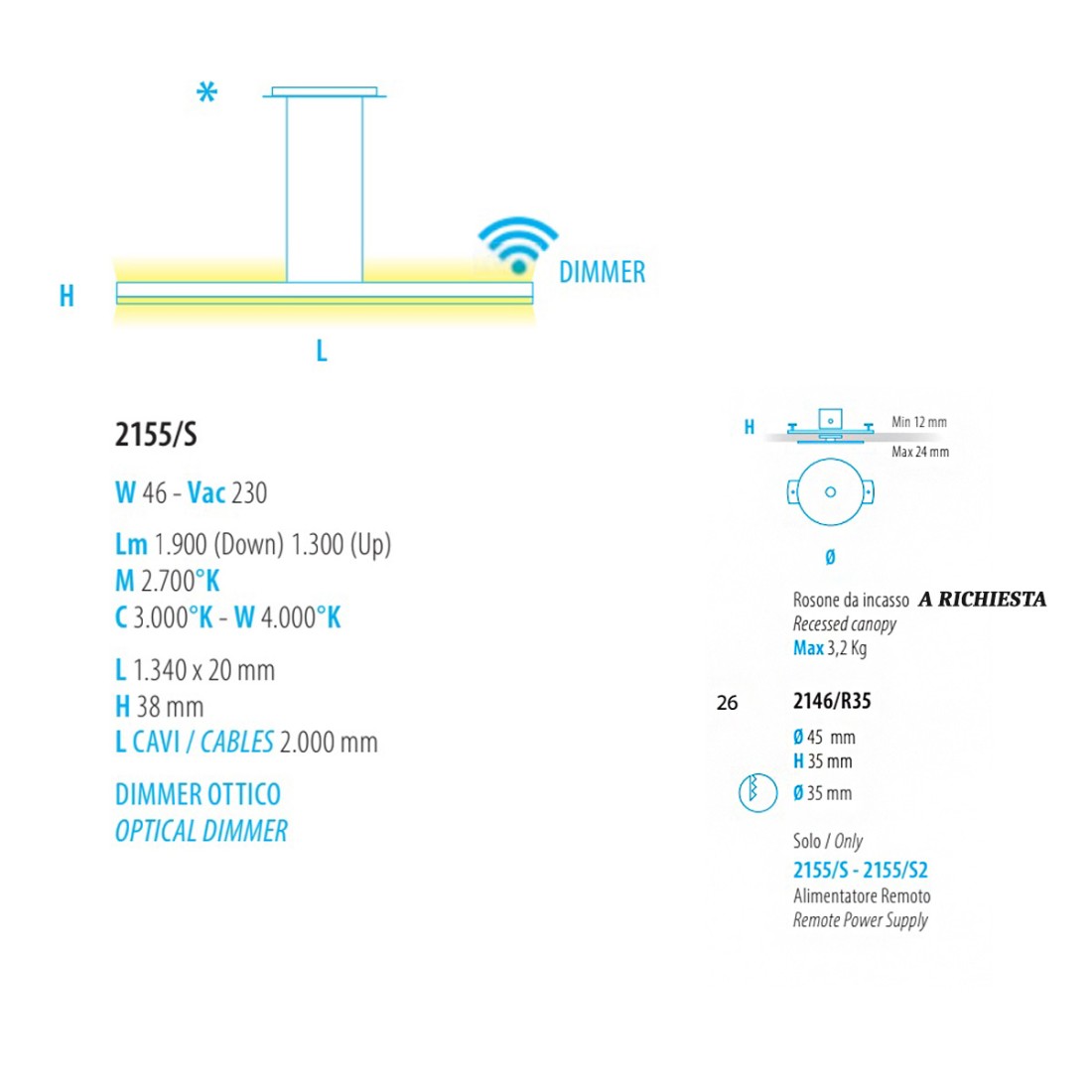 Lustre led dimmable Fratelli Braga NETS 2155 S