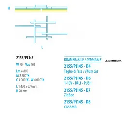 Led-Deckenleuchte Fratelli Braga NETS 2155 PL145 AL 100 24