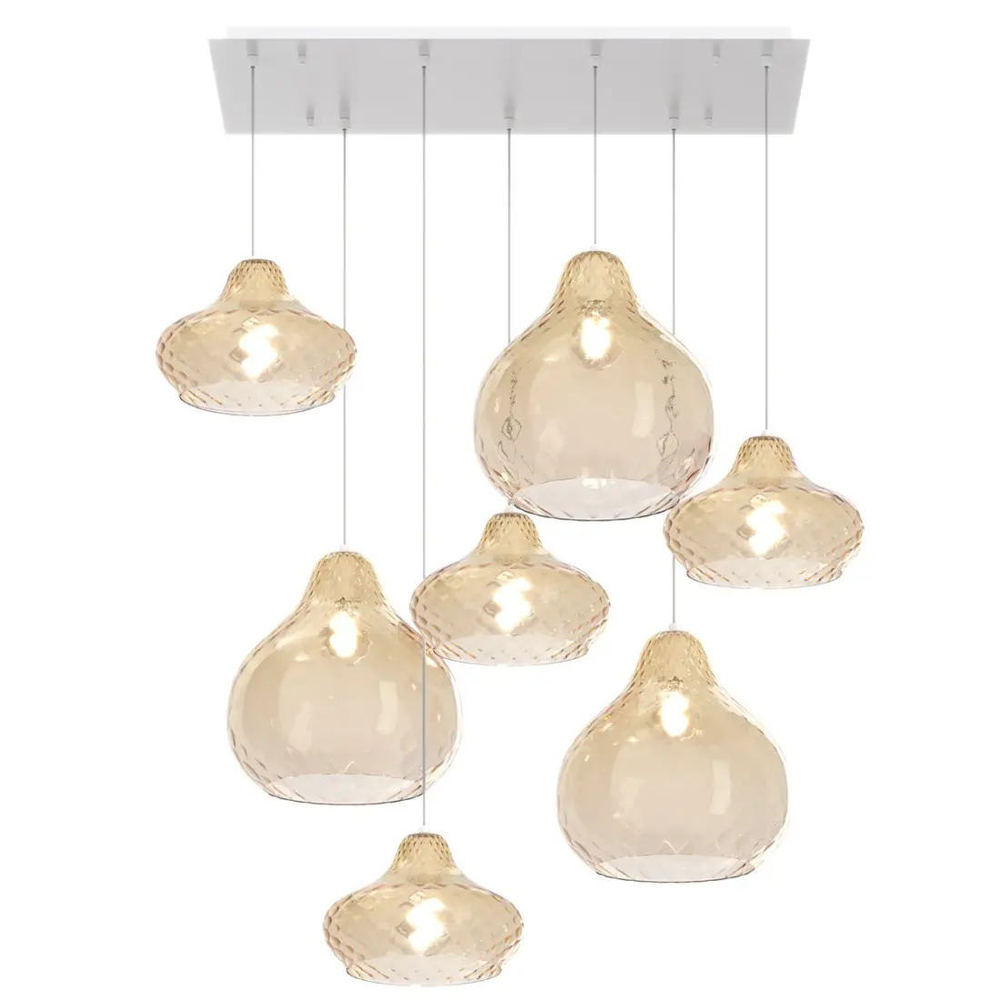 Lampadario vetro colorato Top Light DRESS 1191 BI S7 RMIX