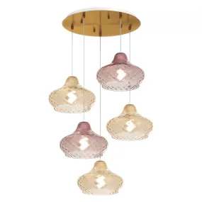 Top Light Kronleuchter aus hellem Glas DRESS 1191 OS S5 TMIX AMBER RUBY