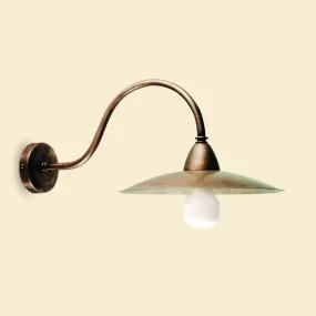 Gealtertes Messing mit Untertasse 25 cm und E27 Anschluss. LED.