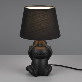 Abat-jour chambre à coucher Trio éclairage ABU R50851002 E14 LED abat-jour en céramique tissu lampe de table singe noir