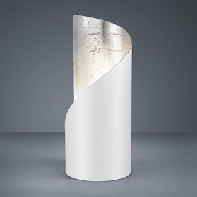Lampe de table moderne abat-jour Trio FRANK R50161031 E14 LED métal blanc