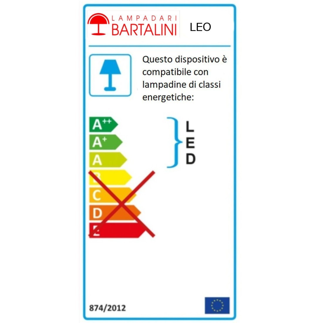 Applique classico Lampadari Bartalini LEO G AP1 OV E27 LED