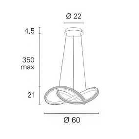 Lampadario moderno led Pan International INFINITY 60 GRF17111