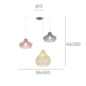 Lampadario vetro colorato Top Light DRESS 1191 CR S3 SMIX
