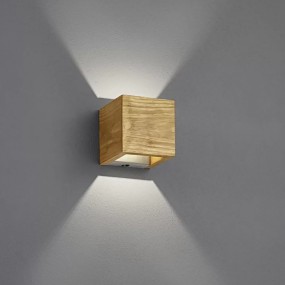 Applique Trio Lighting BRAD 223710130 LED dimmerabile cubo legno biemissione lampada parete classica rustica