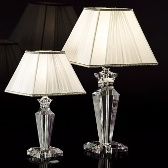 Classic abat-jour Lampadari Bartalini CECILE 1003 LT E14 E27 LED lámpara de mesa de tela de cristal