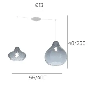 Lampadario vetro colorato Top Light DRESS 1191 BI S2 SMIX ZA