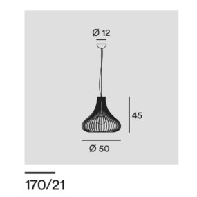 Moderne Käfigaufhängung in Elfenbein oder mattschwarz lackiert. LED