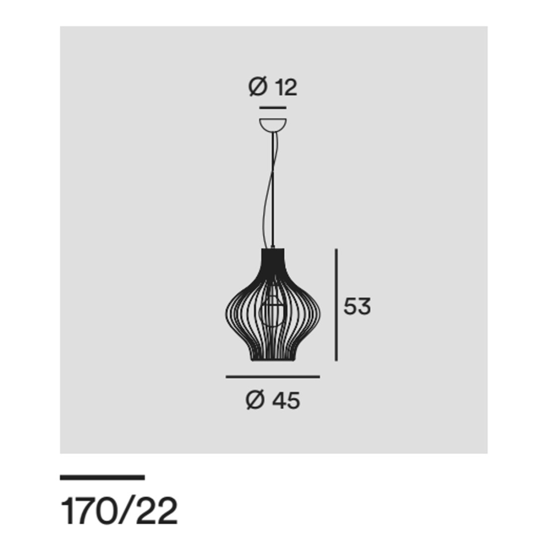 Lampadario moderno Gibas TITTI 170 22 E27 LED avorio o nero opaco