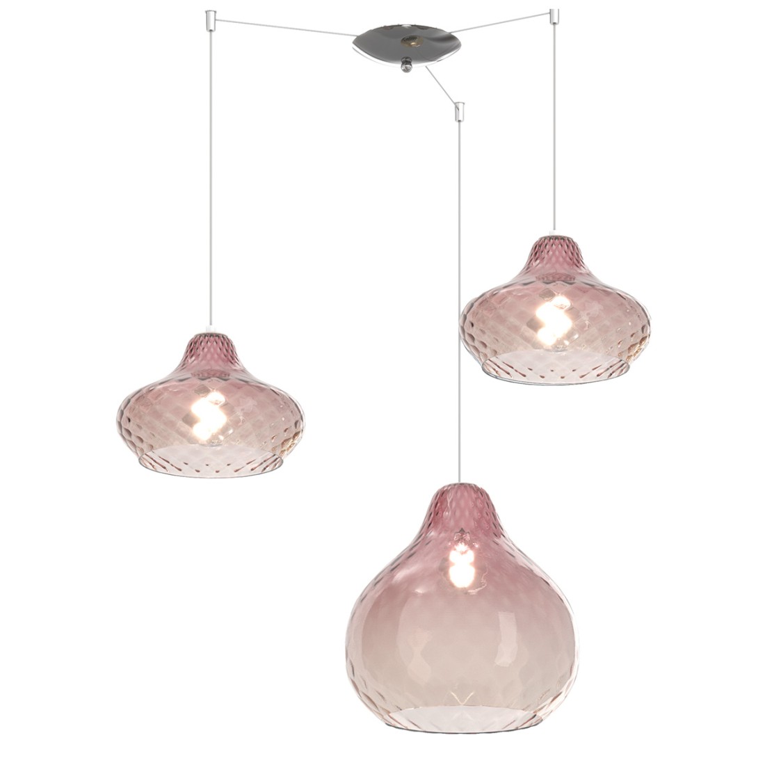 VENUS LAMPADARIO SOSPENSIONE LED ACCIAIO CROMO VETRO LEVIGATO SALONE CUCINA  24 W - Beautiful