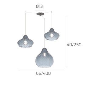 Lampadario vetro colorato Top Light DRESS 1191 CR S3 SMIX ZA E27 LED lampada soffitto moderna