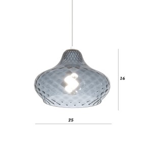 Lampadario vetro colorato Top Light DRESS 1191 CR S3 SMIX ZA E27 LED lampada soffitto moderna