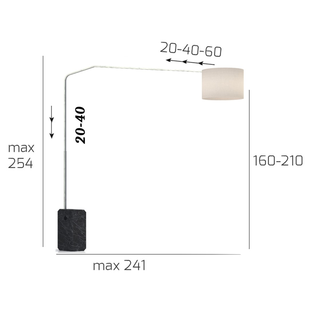 Piantana arco moderna Top Light SLOPE 1188 B2