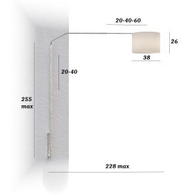 Moderne Bogenwand-Stehleuchte Top Light SLOPE 1188 B7