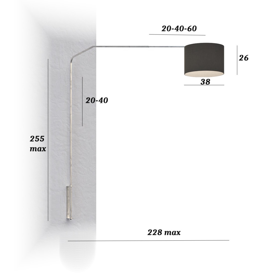 Moderne Bogenwand-Stehleuchte Top Light SLOPE 1188 B7