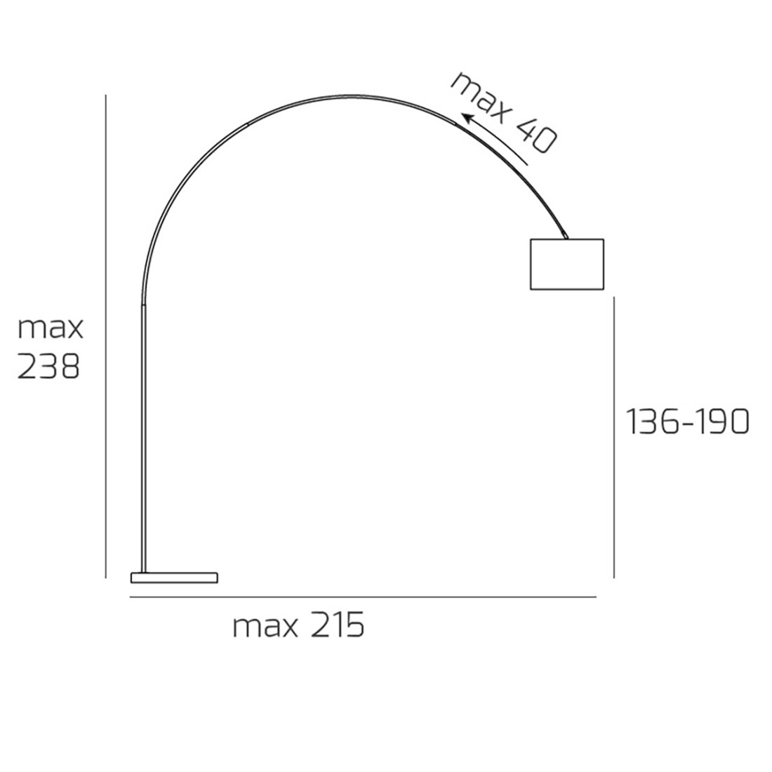 Moderne Bogenstehleuchte Top Light TURNING 1187 B3