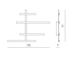 Plafonnier moderne Giarnieri RAKE AXL 70.2W LED dimmable