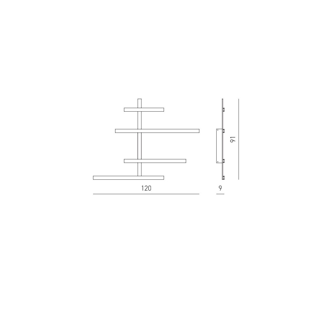 Plafonnier moderne Giarnieri RAKE AXL 70.2W LED dimmable