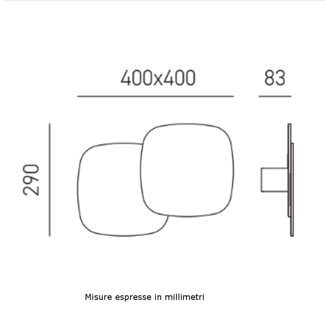 Applique murale moderne Giarnieri STEP AL 40W LED aluminium