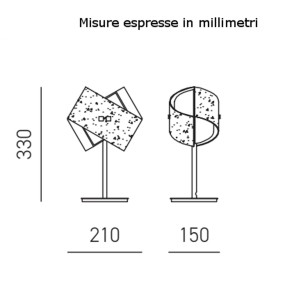 Abat-jour GE-CAMILLA LP E14 LED 33H Glastischlampe dekoriert modernes Interieur