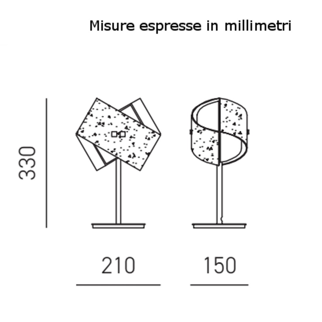 Abat-jour GE-CAMILLA LP E14 LED 33H Glastischlampe dekoriert modernes Interieur