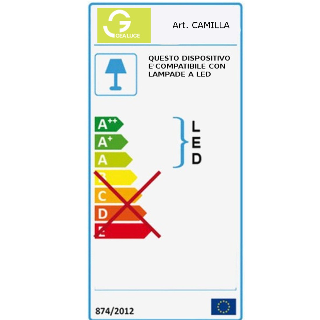 Abat-jour GE-CAMILLA LP E14 LED 33H lampe de table en verre décorée intérieur moderne