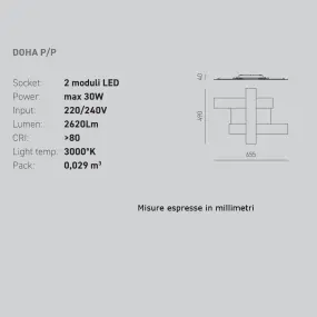 Plafonnier, applique murale LED moderne en aluminium et plastique.