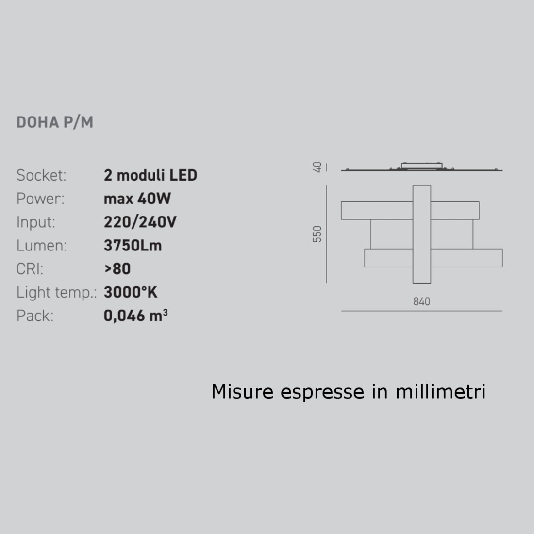 Plafoniera DOHA PM Gea Luce