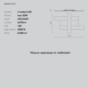 Plafonnier moderne Gea Luce DOHA PG LED 50W