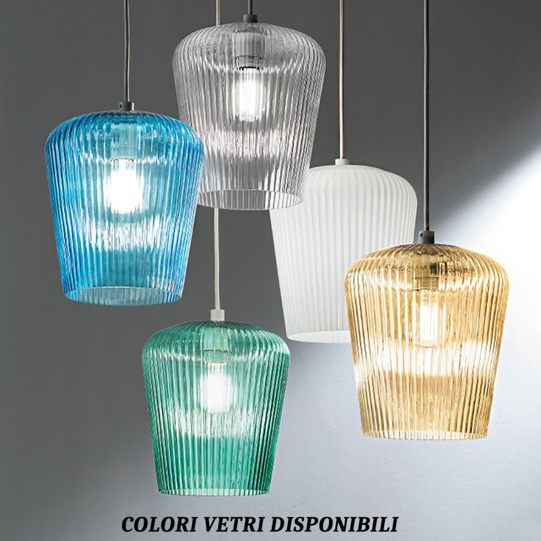 Gea Luce NUMA suspension en verre blanc