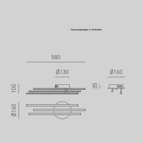 Applique moderno Gea Luce TULLIA P3 30W LED 3000°K