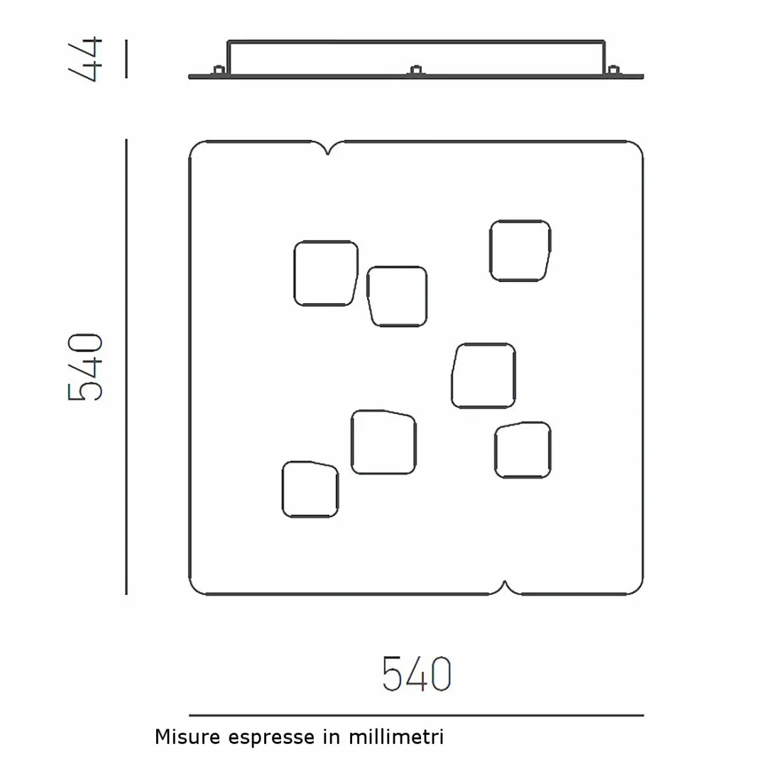 Plafoniera moderna Gea luce GISELLE PG Gx53 LED