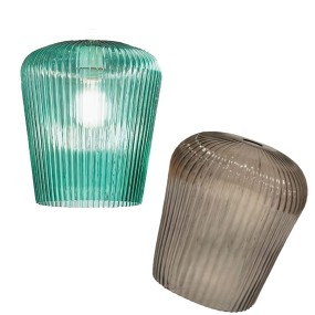 Gea Luce NUMA BT6 OT E27 LED Pendelleuchte bernsteingrünes Glas klassische Dezentralisierung
