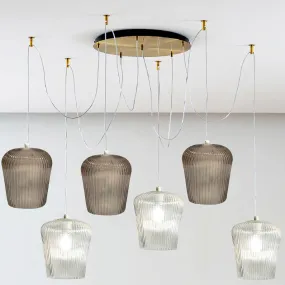 Sospensione vetro ambra trasparente Gea Luce NUMA BT6 OT