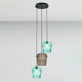 Suspension en verre ambré...