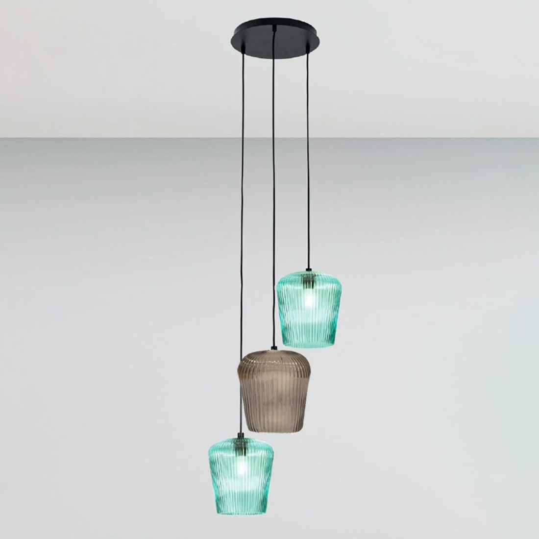 Gea Luce NUMA BT3 bernsteingrüne Glassuspension