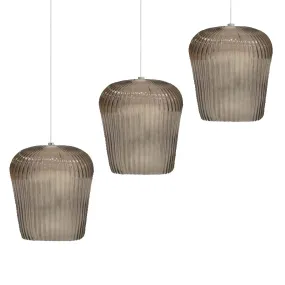 Suspension Gea Luce NUMA BR3 en verre ambré