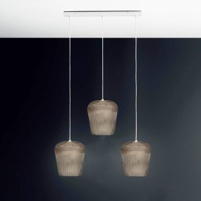 Sospensione vetro ambra Gea Luce NUMA BR3 E27 LED lampada soffitto decentramento classica