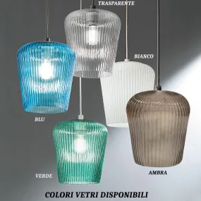 Sospensione vetro ambra Gea...