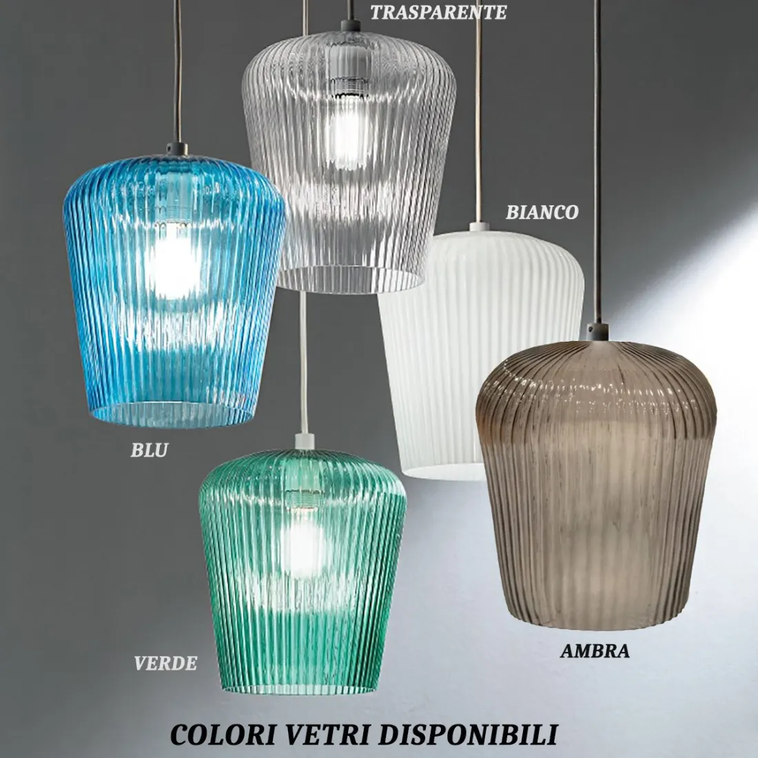 Sospensione vetro ambra Gea Luce NUMA