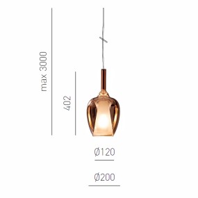 Gea Luce OFELIA S10 Kupferglas-Aufhängung