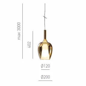 Gea Luce OFELIA S10 suspension en verre doré