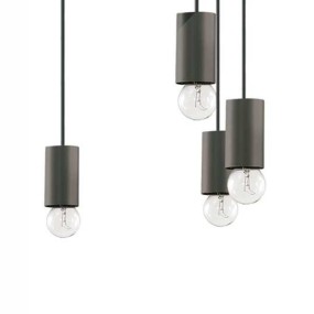 Sechsflammiger Kronleuchter, modern, mit Drähten, weiß, mattschwarz. LED.