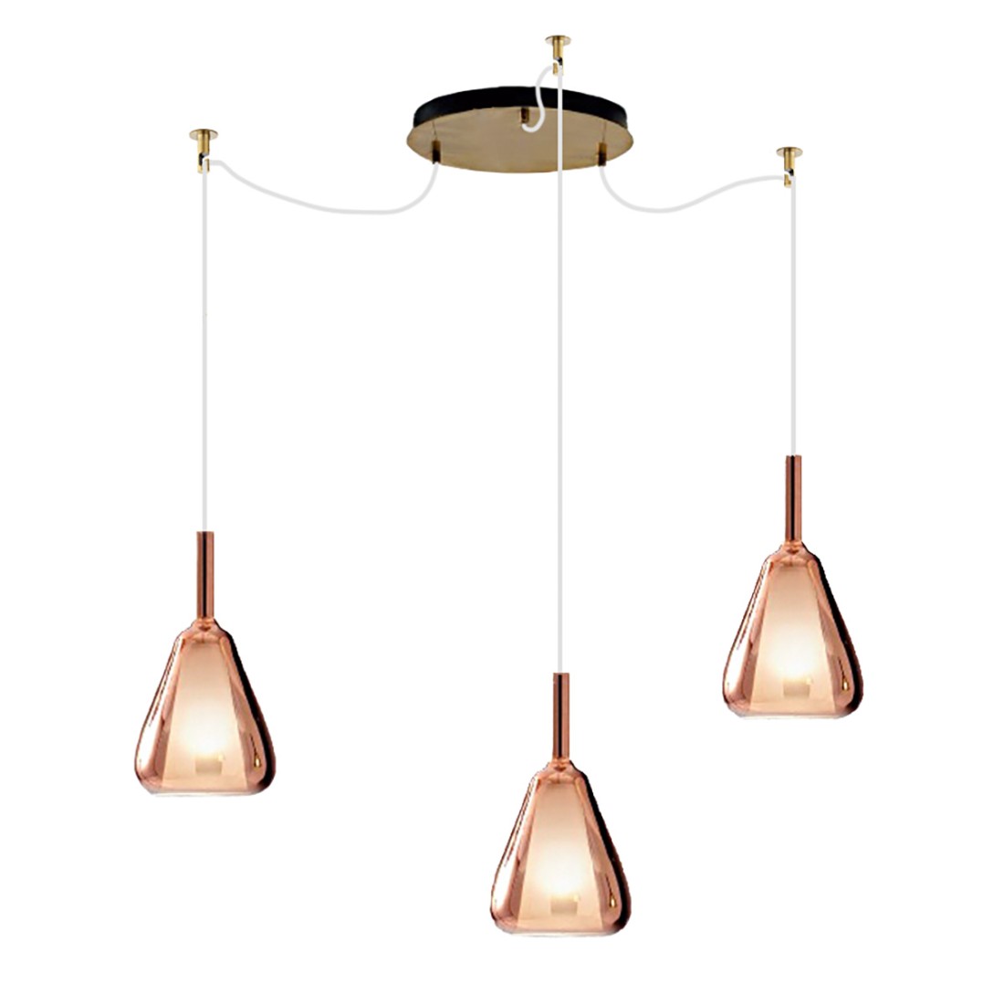 Sospensione vetro rame specchiato Gea Luce OFELIA S11
