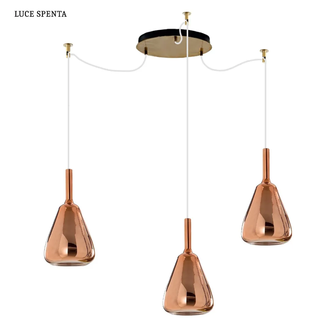 Gea Luce OFELIA S11 suspension en verre cuivré miroir