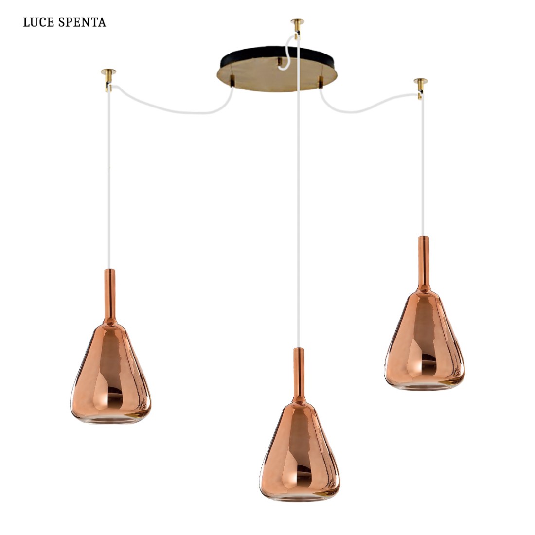 Sospensione vetro rame specchiato Gea Luce OFELIA S11